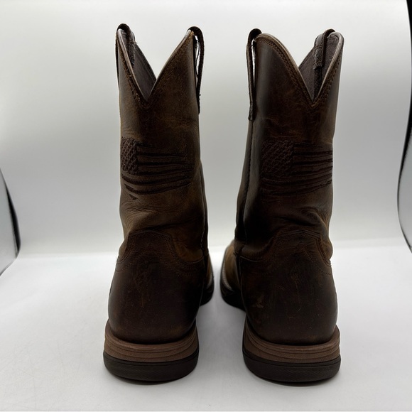 Ariat Anthem Patriot Western Boots Boy Size 4 Brown Leather Square Toe 10040366 - Picture 3 of 16